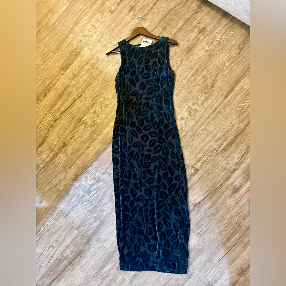 Vintage - Diane Von Furstenberg Teal Velvet Dress